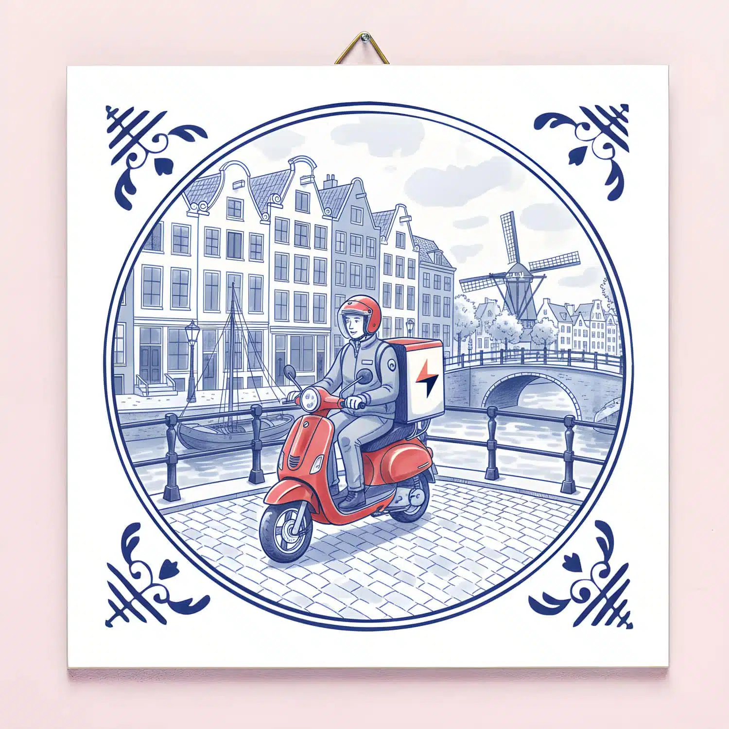 Tegeltje maaltijdbezorger