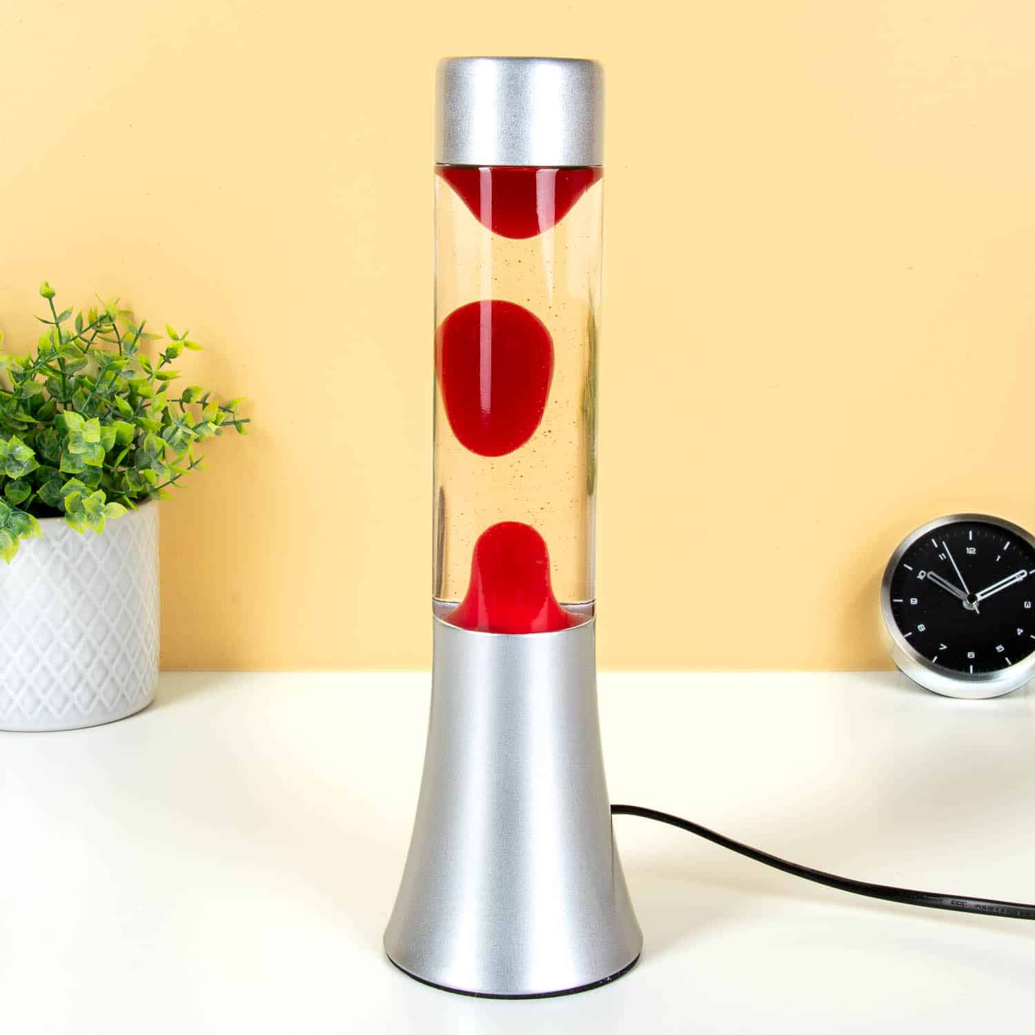 Mini lavalamp transparant en rood