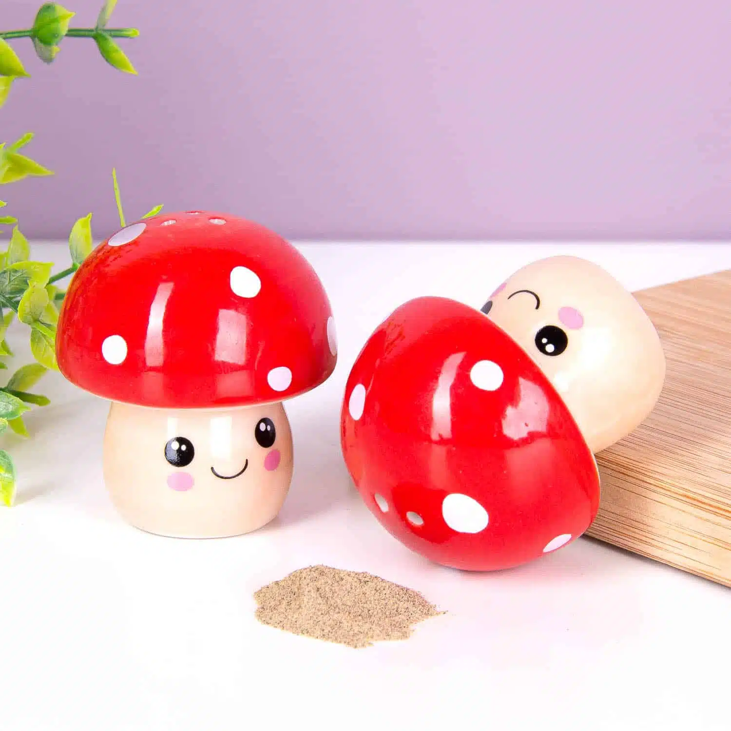 Kawaii paddenstoelen peper- en zoutstel