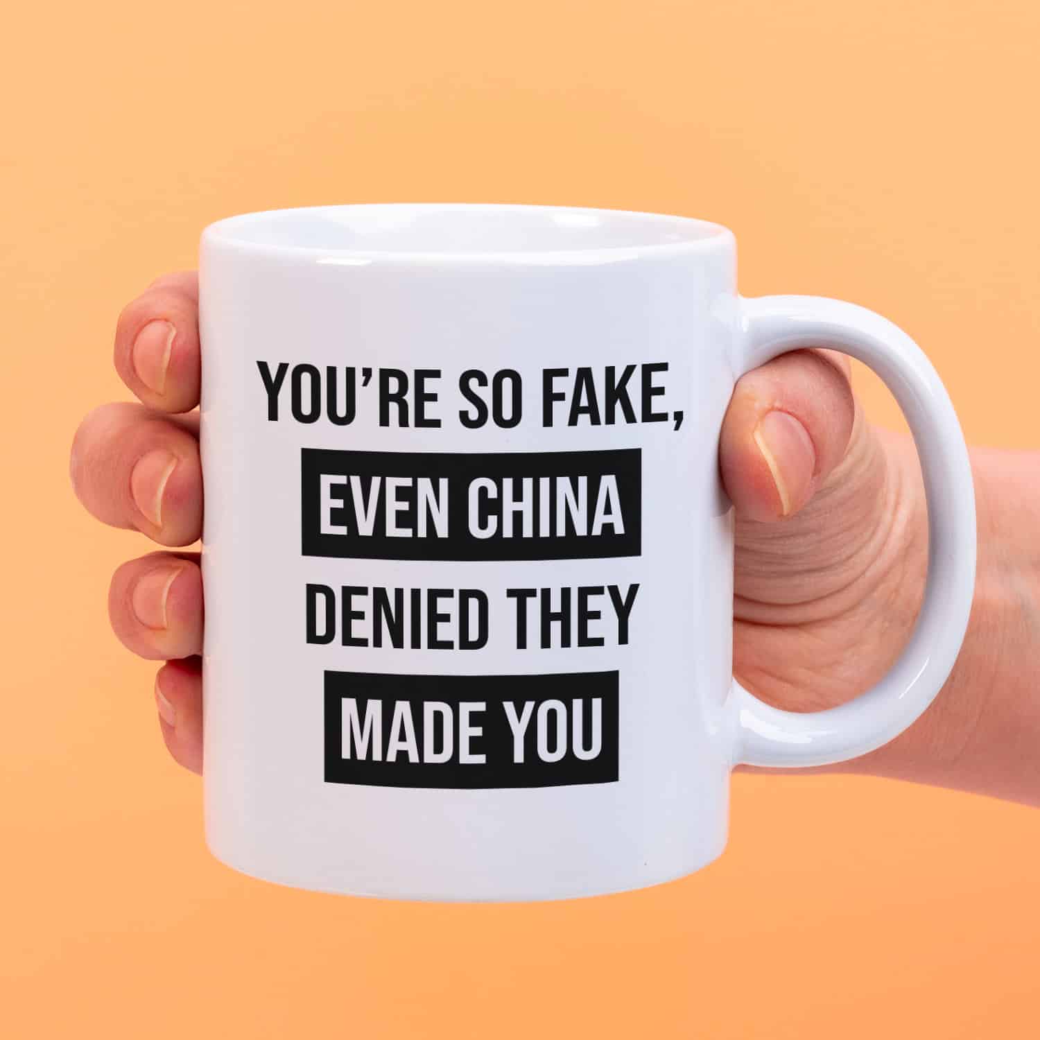Mok met Tekst ‘’You re so fake’’ | Materiaal: Keramiek | 33 cl | Mok met Tekst | Koffie Mok | Grappige Cadeau | Vaatwasser bestendig | Humor | Mok met grappige tekst