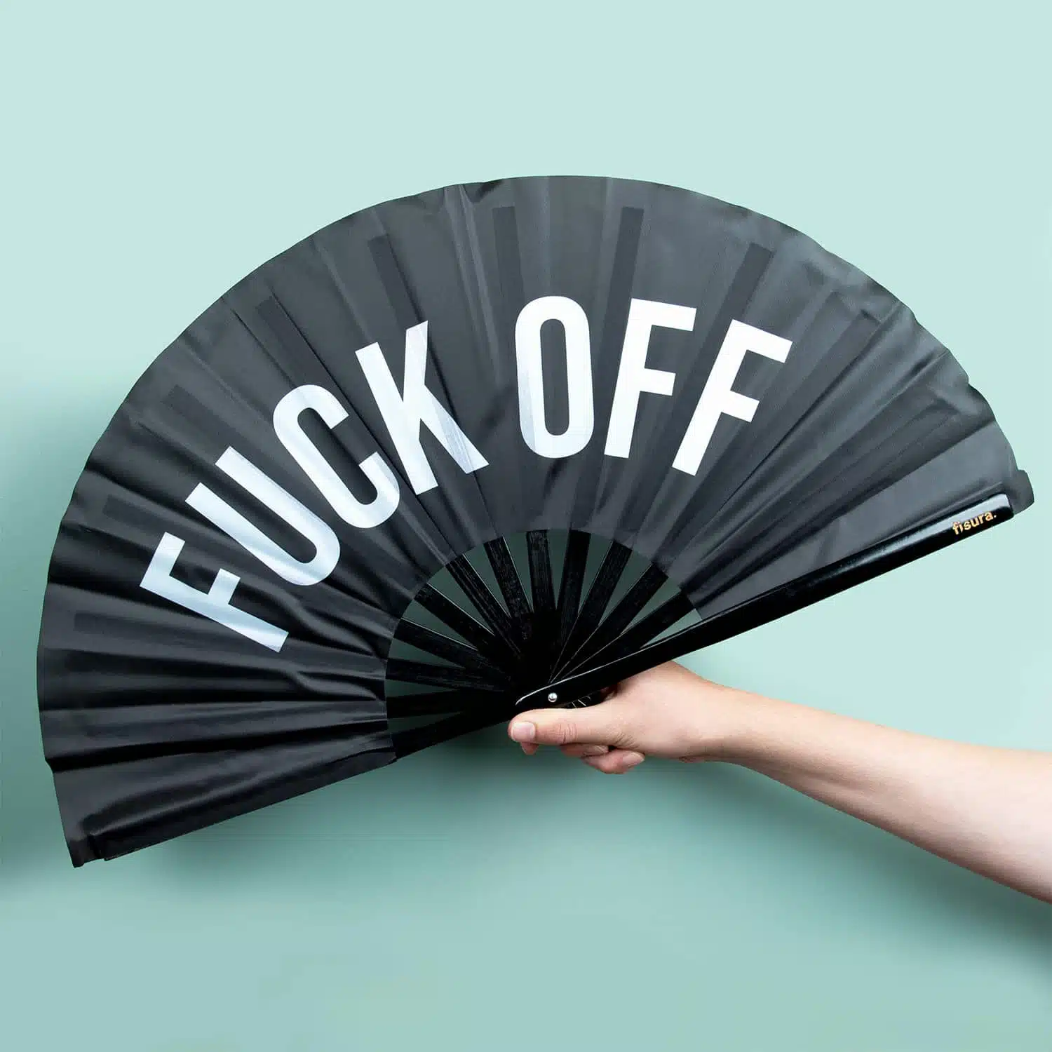 Houten waaier XXL - Fuck Off