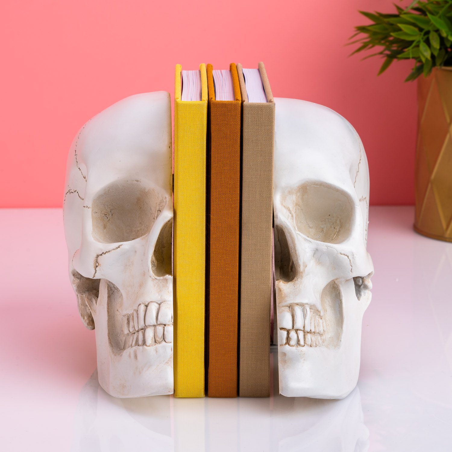 Schedel boekensteunen (set van 2)