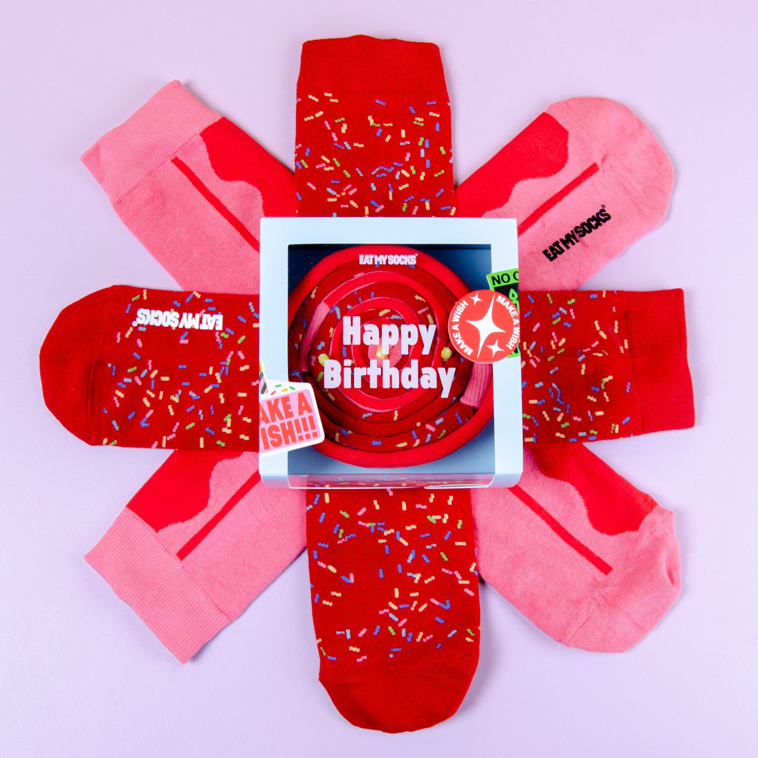 Verjaardagstaart sokken (set van 2)