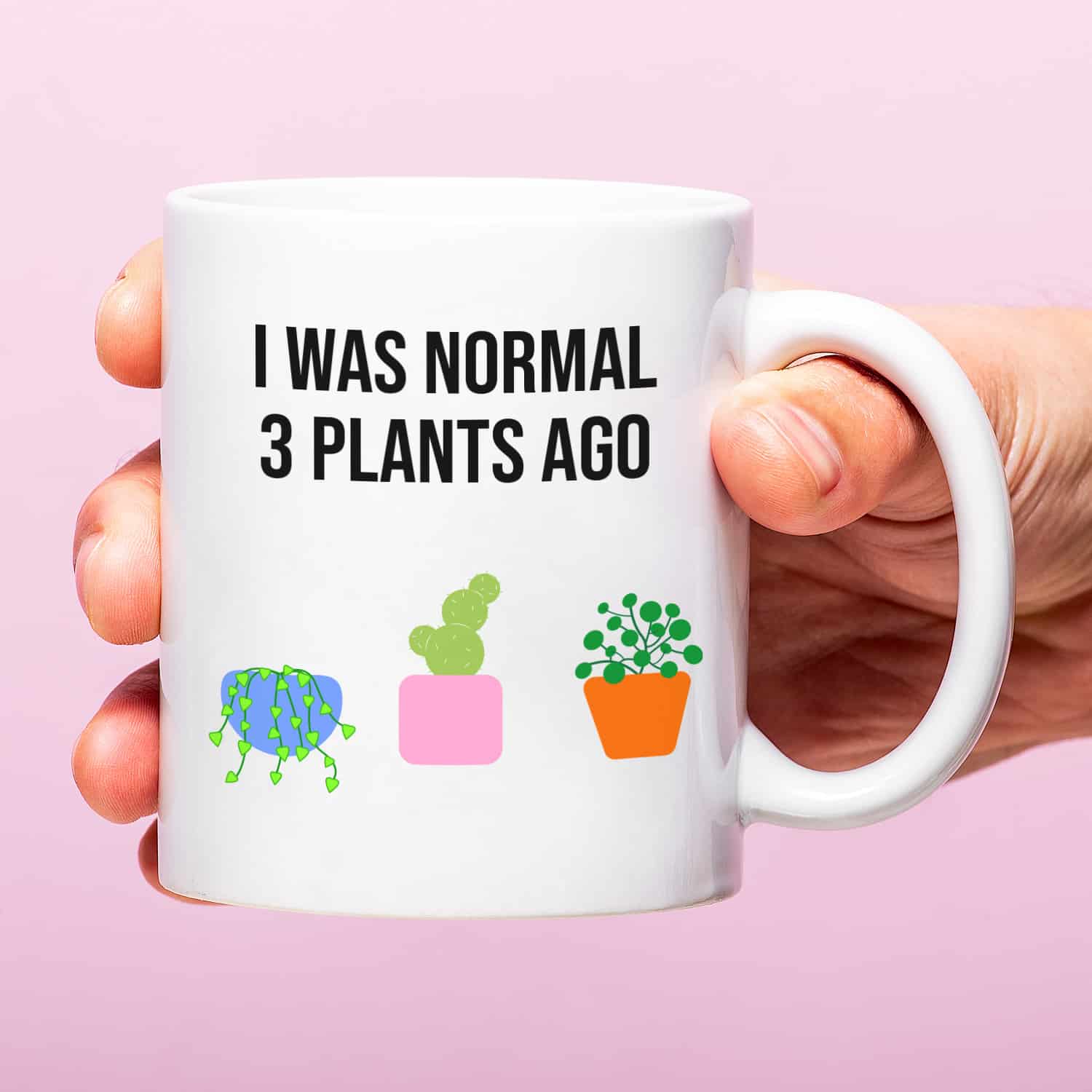 Mok met Tekst ‘’I was normal 3 plants ago’’ | Materiaal: Keramiek | 33 cl | Mok met Tekst | Koffie Mok | Grappige Cadeau | Vaatwasser bestendig | Humor | Mok met grappige tekst