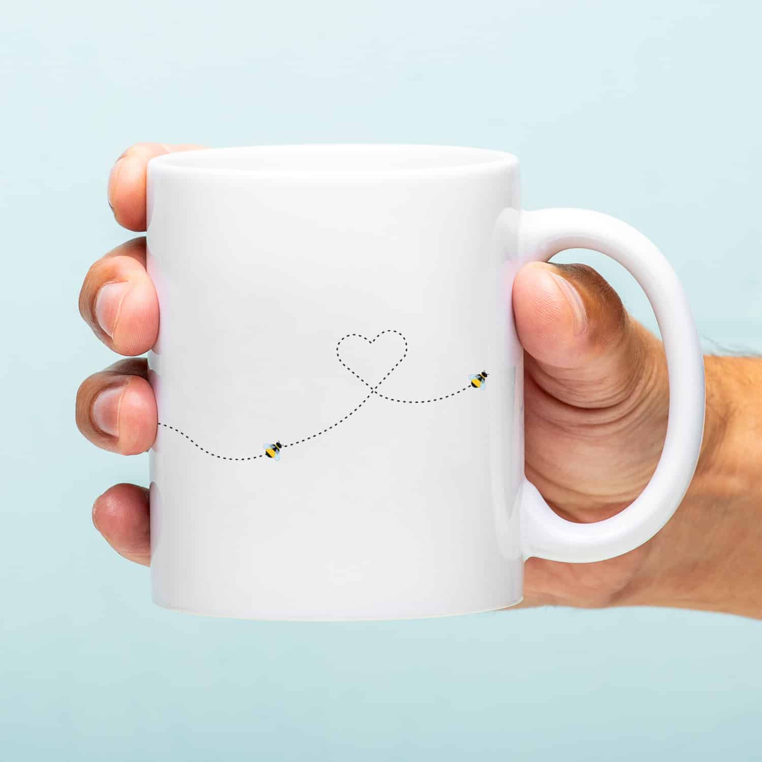 Mok met Tekst ‘’Bee heart line’’ | Materiaal: Keramiek | 33 cl | Mok met Tekst | Koffie Mok | Grappige Cadeau | Vaatwasser bestendig | Humor | Mok met grappige tekst