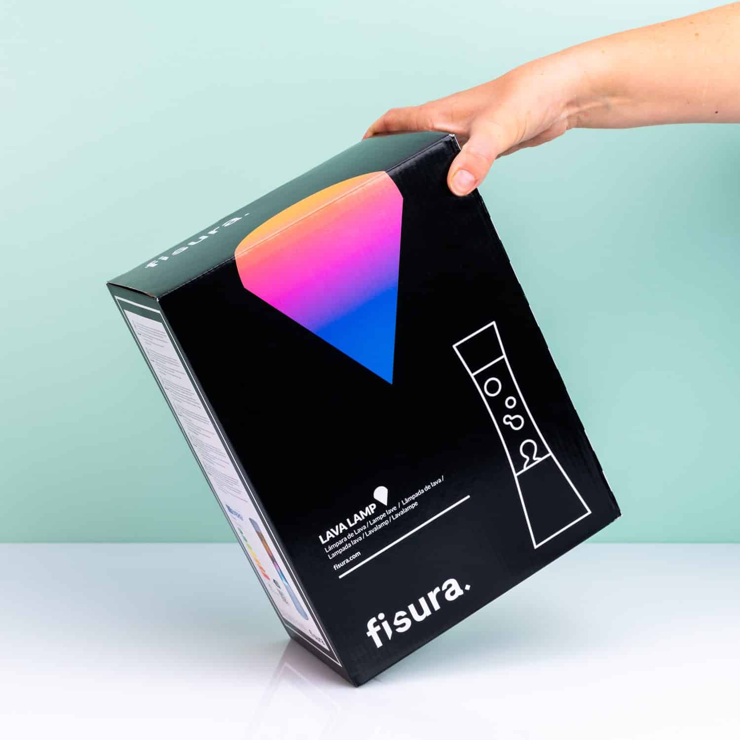 Lavalamp wit met drie kleuren vloeistof