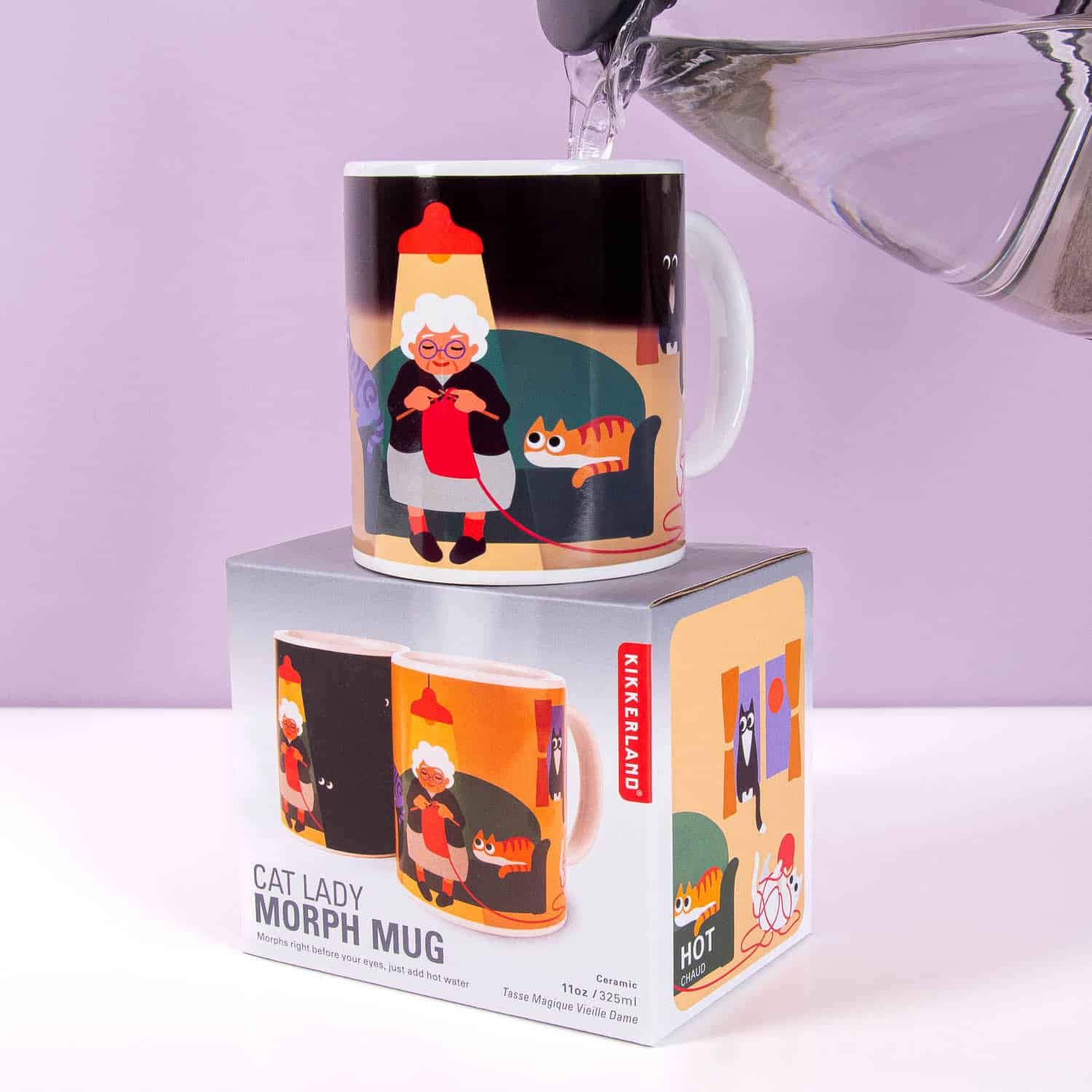 Kattenvrouwtje warmtegevoelige mok