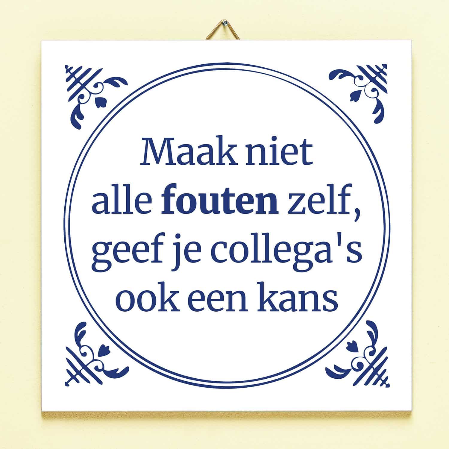 Tegeltje Maak niet alle fouten zelf