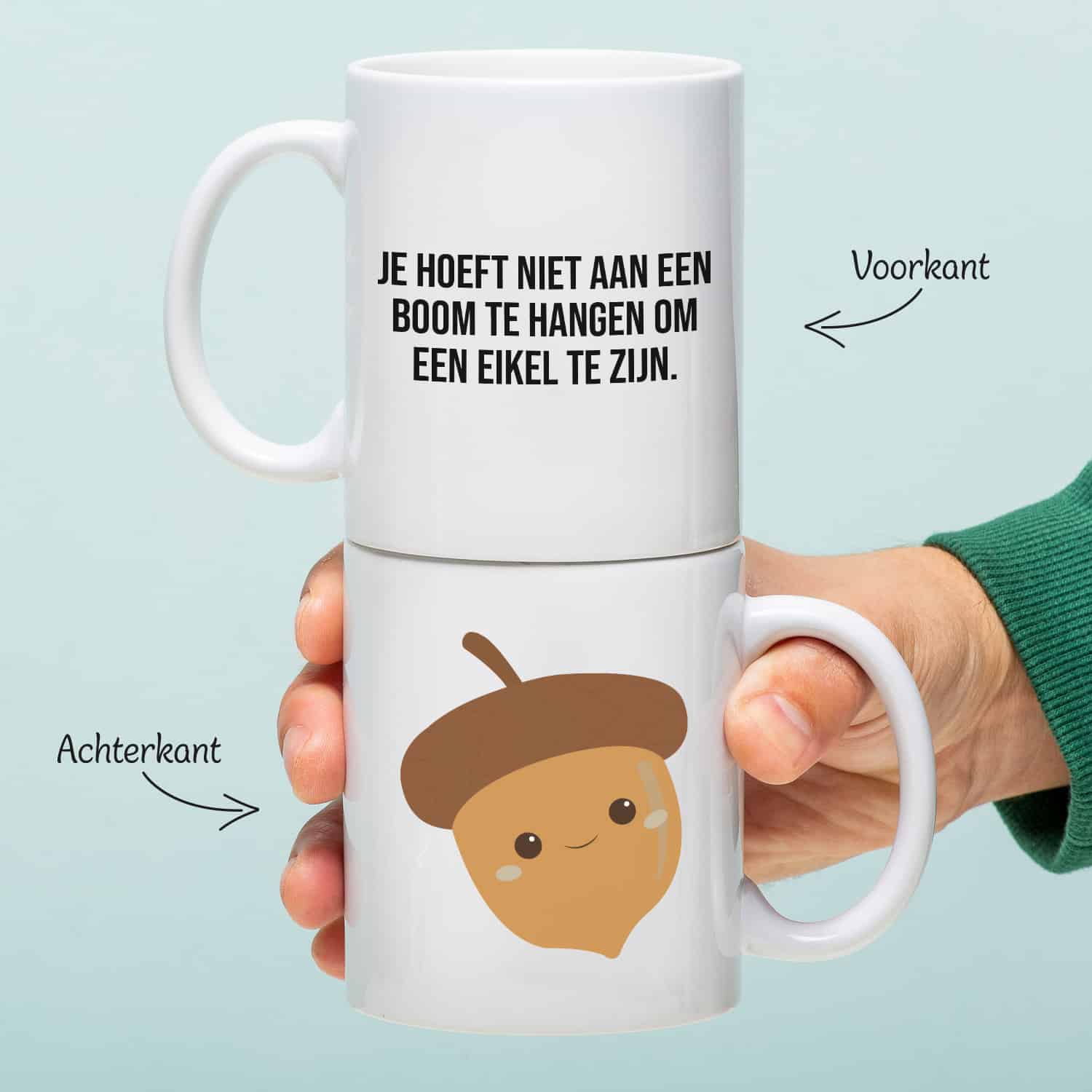 Mok Je hoeft niet aan een boom te hangen