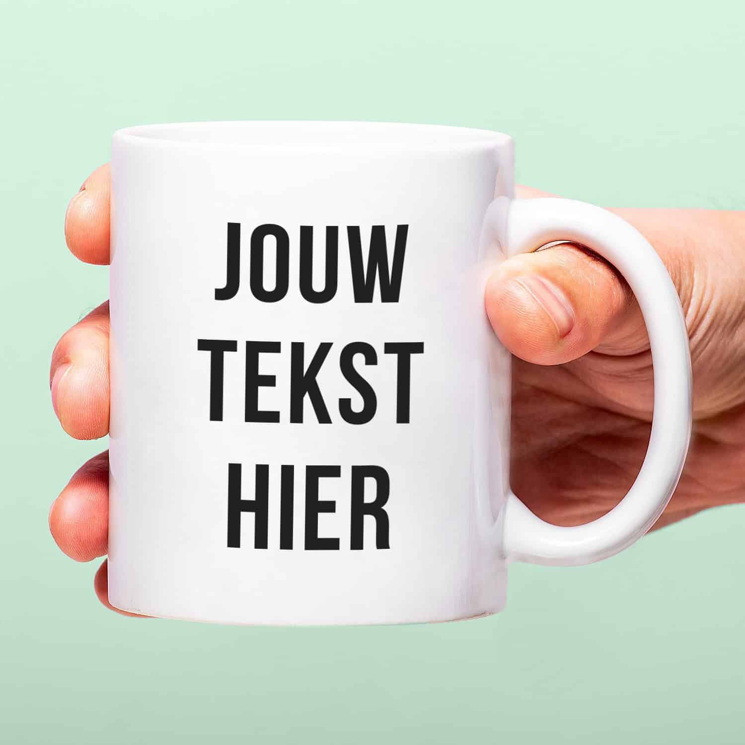 Gepersonaliseerde mok met eigen tekst