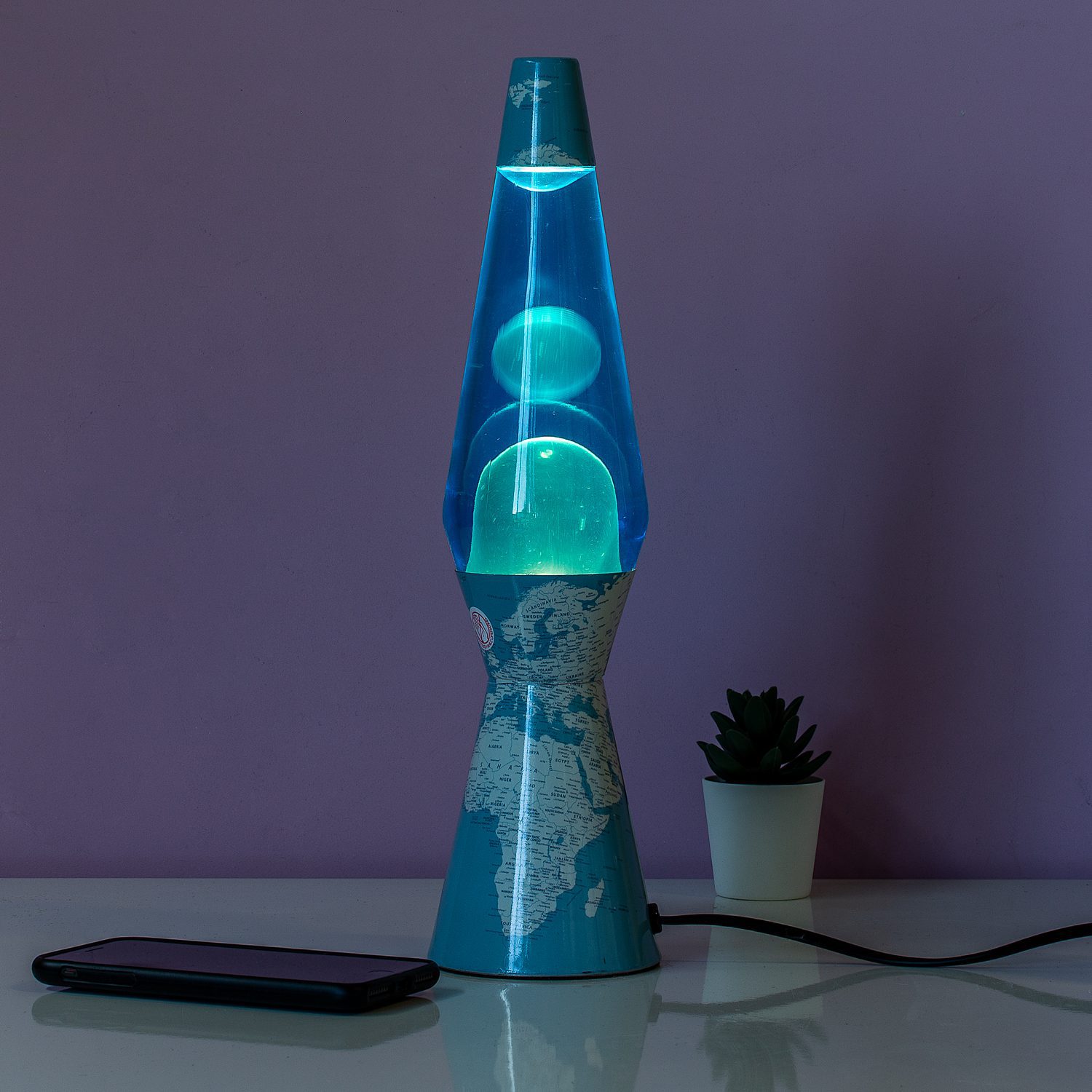 Wereldkaart bullet lavalamp