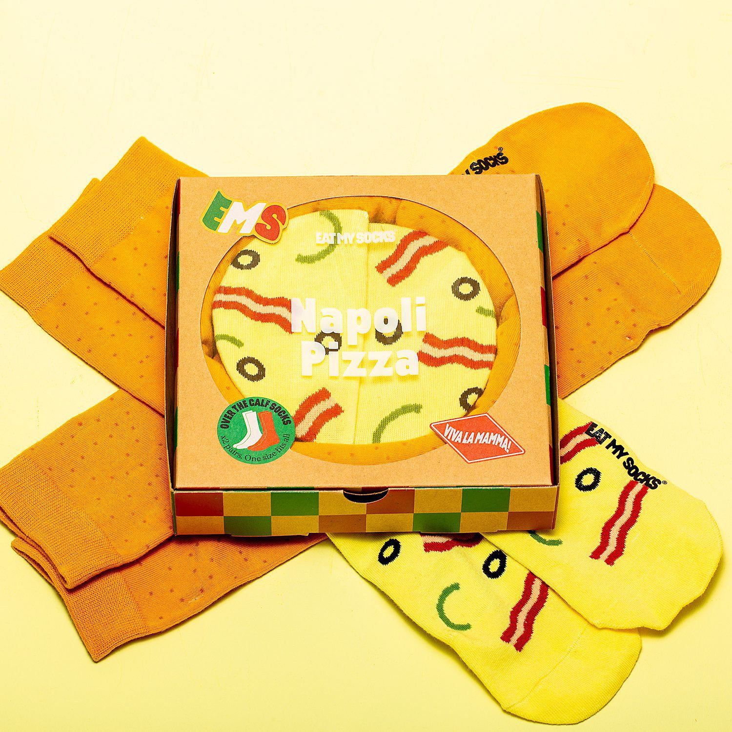 Napoli pizza sokken (set van 2)