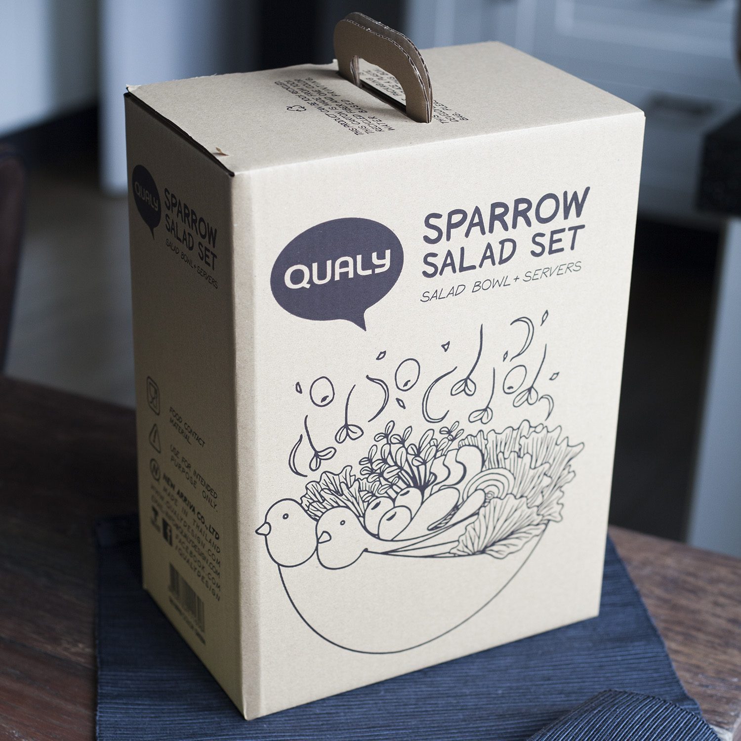 Sparrow slaschaal en bestek