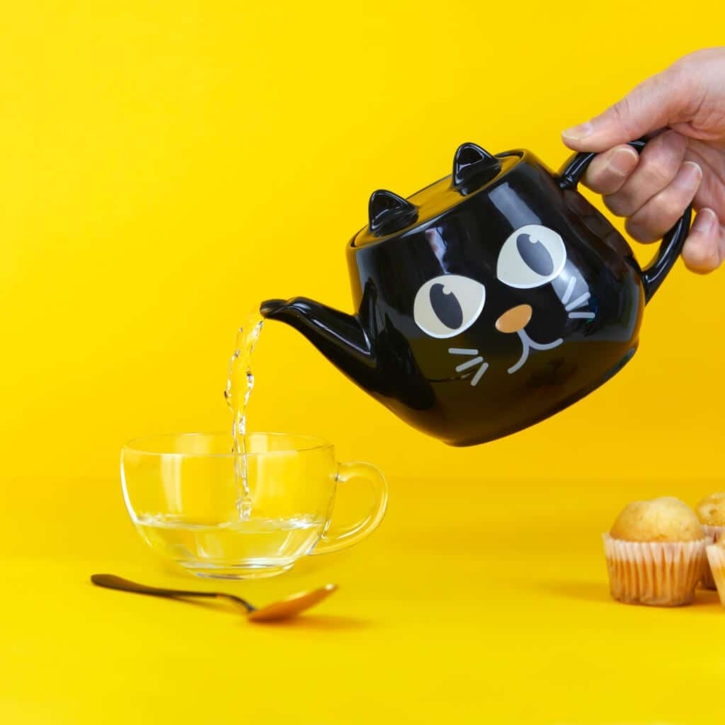 Warmtegevoelige kat theepot