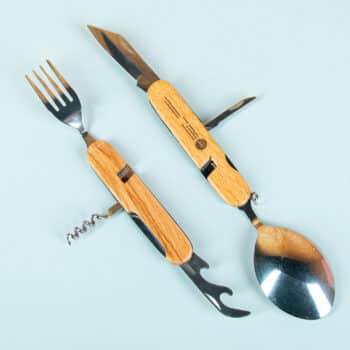 Houten campingbestek