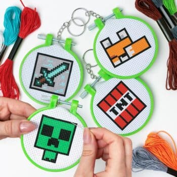Minecraft Borduurhangers (set van 4)