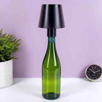 Wijnfles lampje - Zwart