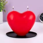 Hartvormige druipkaars met rozengeur