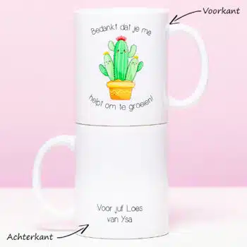 Gepersonaliseerde mok Bedankt dat je me helpt groeien