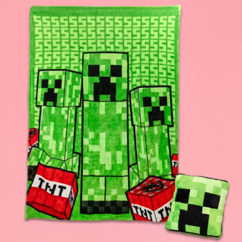 Minecraft Creeper kussen en deken in één