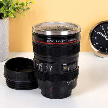 Cameralens beker met deksel