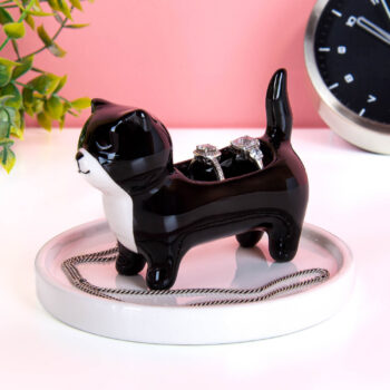 Kat ringhouder - Zwart/wit