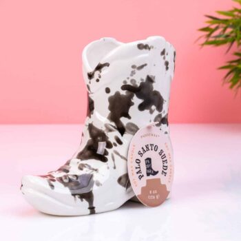 Cowboylaars geurkaars - Palo Santo Suede (zwart)