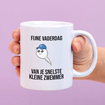 Mok Fijne Vaderdag van de snelste kleine zwemmer