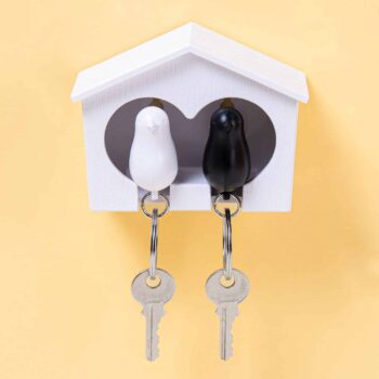 Sparrow Duo Sleutelhanger - Wit/Zwart