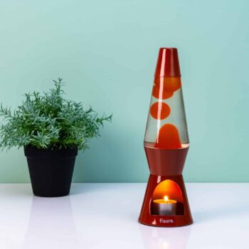 Waxinelicht lavalamp - Oranje met oranje lava