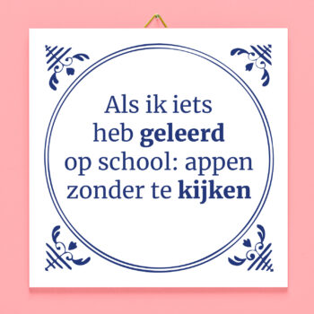 Tegeltje Als ik iets heb geleerd op school