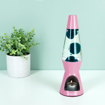 Waxinelicht lavalamp - Roze met groene lava