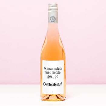 Wijnfles 9 maanden met liefde gerijpt - Rosé (Blush Rosé)